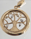 9ct Yellow Gold and Diamond Tree of Life Pendant
