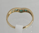 9ct Yellow Gold Simulated Emerald and Diamond Ring