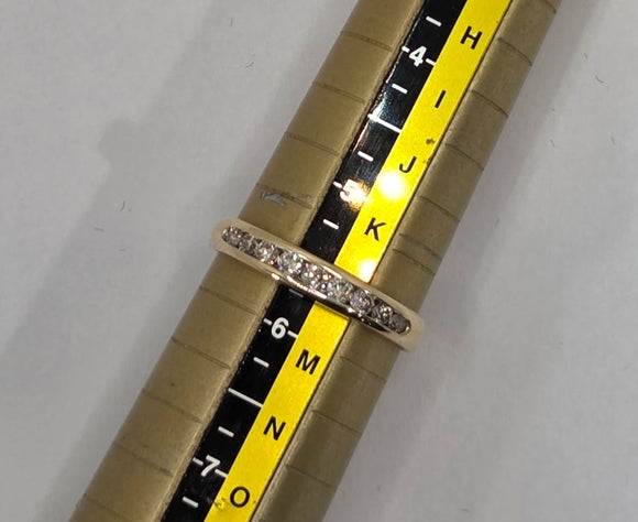 9ct Yellow Gold Channel Set Diamond Ring