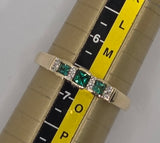 9ct Yellow Gold Emerald and Diamond Ring