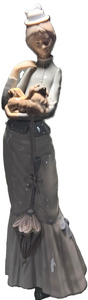 Lladro Lady Walking with Dog Figurine