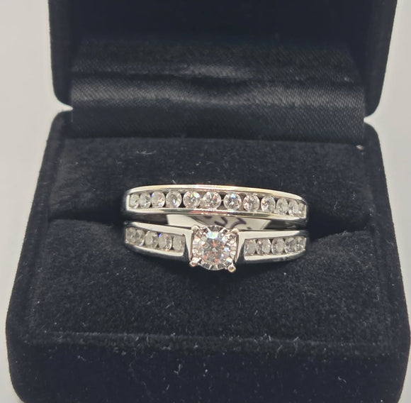 14kt White Gold Diamond Ring Set
