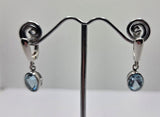 Silver Topaz Drop Earrings