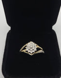 9ct Yellow Gold Diamond Cluster Ring