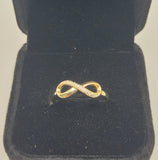 9ct Yellow Gold Infinity Diamond Ring