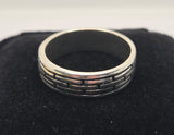 Silver Brick Pattern Ring