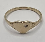 9ct Yellow Gold Signet Ring with Diamond