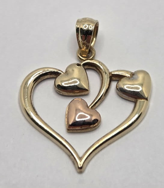 9ct Rose and Yellow Gold Heart Pendant