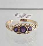 9ct Yellow Gold Amethyst Ring
