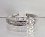 Sterling Silver Cubic Zirconia Chanel Set Ring