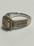 10ct White Gold and Diamond Ring