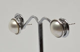 14kt White Gold Pearl Dress Earrings