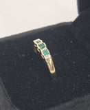 9ct Yellow Gold Emerald and Diamond Ring