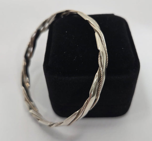 Silver Twisted Bangle