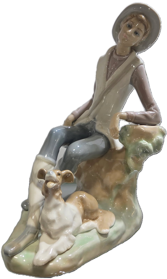 Lladro Shepherd Boy with Dog