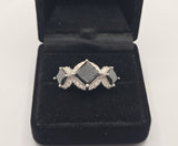 14ct White Gold Black Diamond Ring with Valuation