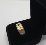 9ct and Silver Created Sapphire Ring