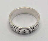 Silver Brick Pattern Ring
