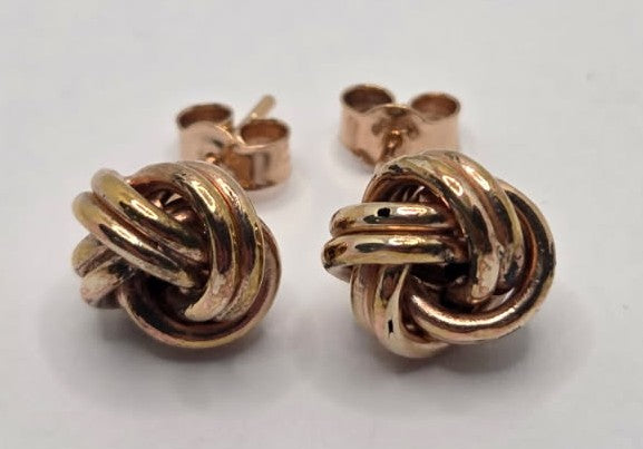 9ct Rose Gold Knot Earrings