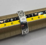 Silver Brick Pattern Ring