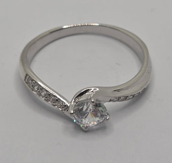 Silver Dress Ring with Cubic Zirconia
