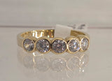 9ct Yellow Gold Cubic Zirconia Bezel Set Ring