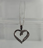 9ct White Gold and Diamond Pendant and Necklace