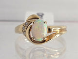 18ct Yellow Gold Opal and Diamond Ring