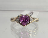 9ct Yellow Gold Cubic Zirconia Heart Ring