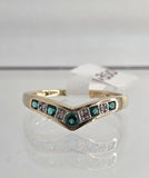 9ct Yellow Gold Simulated Emerald and Diamond Ring