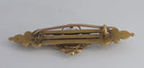 15ct Yellow Gold Peridot and Pearl Brooch Vintage