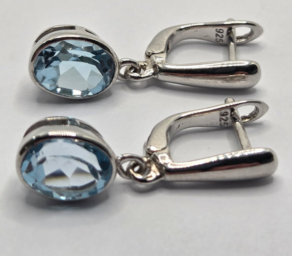 Silver Topaz Drop Earrings