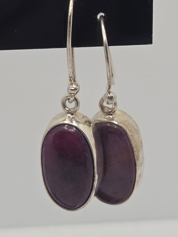 Silver Earrings Indian Ruby