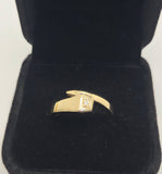 9ct Yellow Gold Diamond Horse Shoe Nail Ring