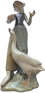 Lladro Girl with Duck Figurine