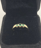 9ct Yellow Gold Emerald and Diamond Ring