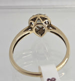 9ct Yellow Gold Green Quartz and Diamond Ring