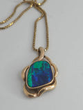 9ct Yellow Gold Opal Pendant and Chain