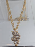9ct Yellow Gold Curb Chain with Dragon Pendant