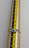 9ct Yellow Gold Simulated Emerald and Diamond Ring