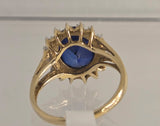 9ct Yellow Gold Created Sapphire Ring