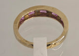 9ct Yellow Gold Created Pink Sapphire and Diamond Ring