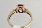 10ct Yellow Gold Created Ruby and Diamond Ring MHJ
