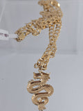 9ct Yellow Gold Curb Chain with Dragon Pendant
