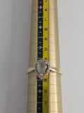 9ct Yellow Gold Green Quartz and Diamond Ring