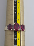 9ct Yellow Gold Simulated Ruby Ring
