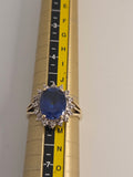 9ct Yellow Gold Created Sapphire Ring