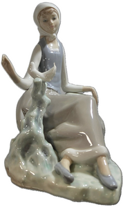 Lladro Shepherdess with Dove Figurine