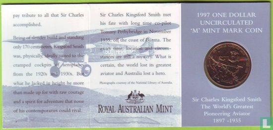 1997 Sir Charles Kingsford Smith 'M' Mintmark One Dollar