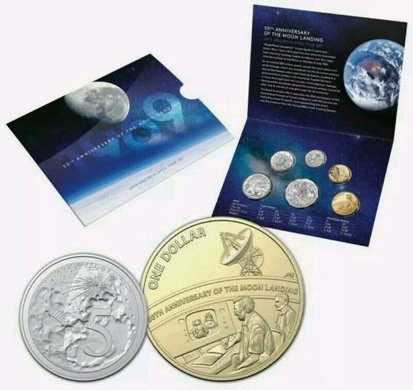 2019 50th Anniversary of the Moon Landing Uncirculated Coin Set